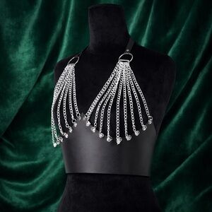 Sexy Bad Girl Chain Harness Luxe Body Jewelry Top
